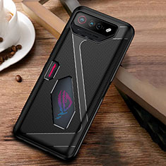 Asus ROG Phone 7用極薄ソフトケース シリコンケース 耐衝撃 全面保護 ZJ1 Asus ブラック