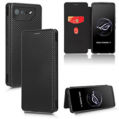 Asus ROG Phone 7 Ultimate用手帳型 レザーケース スタンド カバー L02Z Asus ブラック