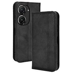 Asus ZenFone 10用手帳型 レザーケース スタンド カバー BY4 Asus ブラック