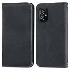 Asus ZenFone 8 Mini用手帳型 レザーケース スタンド カバー S08D Asus ブラック