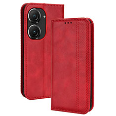 Asus Zenfone 9用手帳型 レザーケース スタンド カバー BY4 Asus レッド