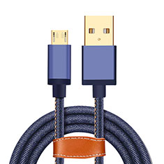 Micro USBケーブル 充電ケーブルAndroidユニバーサル A11 ネイビー