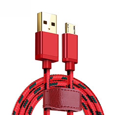 Handy Zubehoer Kfz Ladekabel用Micro USBケーブル 充電ケーブルAndroidユニバーサル A14 レッド