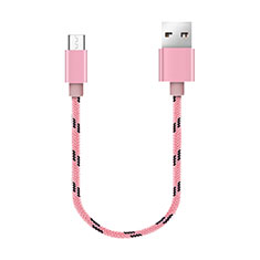 Oppo AX5用Micro USBケーブル 充電ケーブルAndroidユニバーサル 25cm S05 ピンク