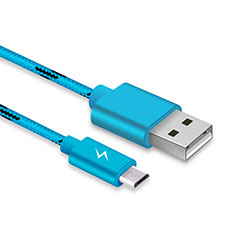 Oppo A93s 5G用USB 2.0ケーブル 充電ケーブルAndroidユニバーサル A03 ブルー