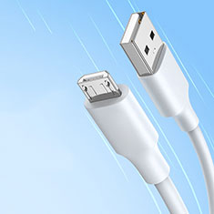 USB 2.0ケーブル 充電ケーブルAndroidユニバーサル 2A H03 ホワイト