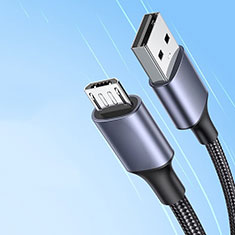 USB 2.0ケーブル 充電ケーブルAndroidユニバーサル 2A H03 ネイビー