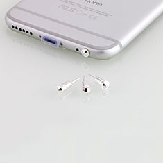 Oppo A55 4G用アンチ ダスト プラグ キャップ ストッパー イヤホンAndroid Apple ユニバーサル D05 シルバー