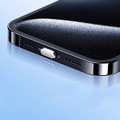 Samsung Z1 Z130H用アンチ ダスト プラグ キャップ ストッパー USB-C Android Type-Cユニバーサル H01 シルバー