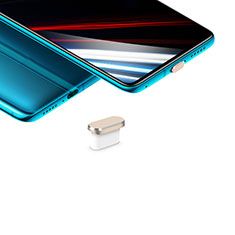 Samsung Galaxy A04E用アンチ ダスト プラグ キャップ ストッパー USB-C Android Type-Cユニバーサル H02 ゴールド