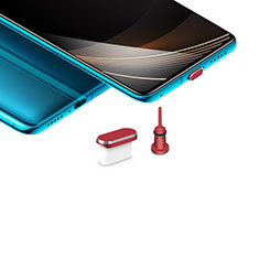 Realme C15用アンチ ダスト プラグ キャップ ストッパー USB-C Android Type-Cユニバーサル H03 レッド