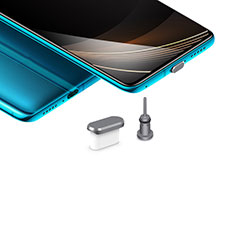 Samsung Z1 Z130H用アンチ ダスト プラグ キャップ ストッパー USB-C Android Type-Cユニバーサル H03 ダークグレー