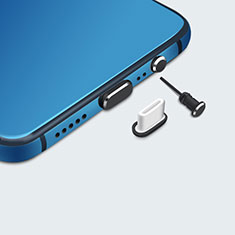 Samsung Galaxy A23s用アンチ ダスト プラグ キャップ ストッパー USB-C Android Type-Cユニバーサル H05 ブラック