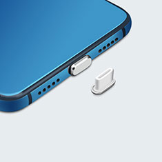 Samsung Galaxy A04E用アンチ ダスト プラグ キャップ ストッパー USB-C Android Type-Cユニバーサル H07 シルバー