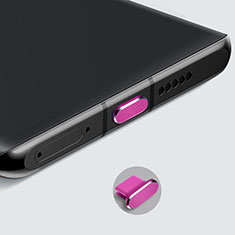 Oppo A55 4G用アンチ ダスト プラグ キャップ ストッパー USB-C Android Type-Cユニバーサル H08 ローズレッド