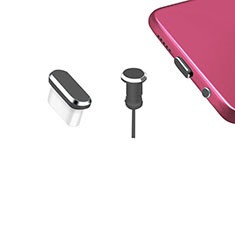 HTC Desire 21 Pro 5G用アンチ ダスト プラグ キャップ ストッパー USB-C Android Type-Cユニバーサル H12 ダークグレー