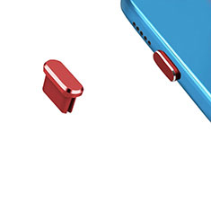 Realme C15用アンチ ダスト プラグ キャップ ストッパー USB-C Android Type-Cユニバーサル H13 レッド