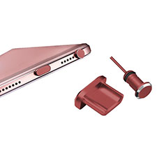 Samsung Z1 Z130H用アンチ ダスト プラグ キャップ ストッパー USB-B Androidユニバーサル H01 レッド