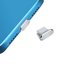 Samsung Galaxy A04E用アンチ ダスト プラグ キャップ ストッパー USB-C Android Type-Cユニバーサル H14 シルバー