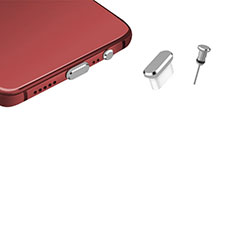 Oppo F21 Pro 5G用アンチ ダスト プラグ キャップ ストッパー USB-C Android Type-Cユニバーサル H17 シルバー