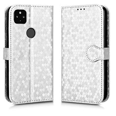 Google Pixel 4a 5G用手帳型 レザーケース スタンド カバー C01X グーグル シルバー