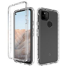 Google Pixel 5a 5G用前面と背面 360度 フルカバー 極薄ソフトケース シリコンケース 耐衝撃 全面保護 バンパー 透明 グーグル クリア