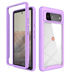 Google Pixel 6 5G用360度 フルカバー ハイブリットバンパーケース クリア透明 プラスチック カバー ZJ1 グーグル ラベンダー