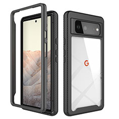 Google Pixel 6 5G用360度 フルカバー ハイブリットバンパーケース クリア透明 プラスチック カバー ZJ1 グーグル ブラック