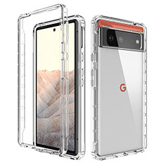 Google Pixel 6 5G用前面と背面 360度 フルカバー 極薄ソフトケース シリコンケース 耐衝撃 全面保護 バンパー 勾配色 透明 グーグル クリア