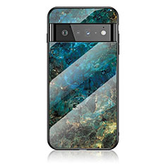 Google Pixel 6 Pro 5G用ハイブリットバンパーケース プラスチック パターン 鏡面 カバー グーグル ネイビー