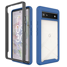 Google Pixel 6a 5G用360度 フルカバー ハイブリットバンパーケース クリア透明 プラスチック カバー ZJ1 グーグル ネイビー