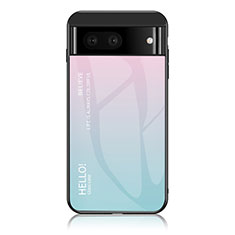 Google Pixel 7 5G用ハイブリットバンパーケース プラスチック 鏡面 虹 グラデーション 勾配色 カバー LS1 グーグル シアン