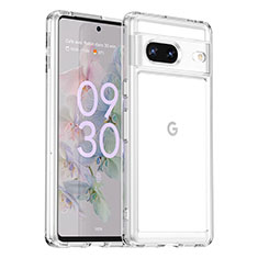 Google Pixel 7 5G用ハイブリットバンパーケース クリア透明 プラスチック カバー J01S グーグル クリア