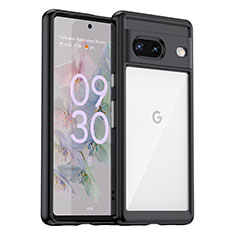 Google Pixel 7 5G用ハイブリットバンパーケース クリア透明 プラスチック カバー J01S グーグル ブラック