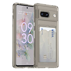 Google Pixel 7 5G用360度 フルカバー極薄ソフトケース シリコンケース 耐衝撃 全面保護 バンパー J02S グーグル グレー