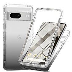 Google Pixel 7 5G用前面と背面 360度 フルカバー 極薄ソフトケース シリコンケース 耐衝撃 全面保護 バンパー 勾配色 透明 グーグル ダークグレー