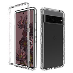 Google Pixel 7 Pro 5G用前面と背面 360度 フルカバー 極薄ソフトケース シリコンケース 耐衝撃 全面保護 バンパー 透明 グーグル クリア