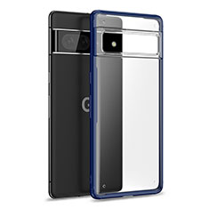 Google Pixel 7 Pro 5G用ハイブリットバンパーケース クリア透明 プラスチック カバー WL1 グーグル ネイビー