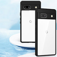 Google Pixel 7a 5G用極薄ソフトケース シリコンケース 耐衝撃 全面保護 クリア透明 T07 グーグル ブラック