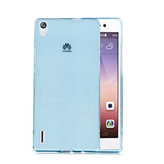 Huawei Ascend P7用極薄ソフトケース シリコンケース 耐衝撃 全面保護 クリア透明 ファーウェイ ネイビー