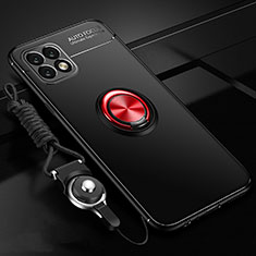 Huawei Enjoy 20 5G用極薄ソフトケース シリコンケース 耐衝撃 全面保護 アンド指輪 マグネット式 バンパー A01 ファーウェイ レッド・ブラック