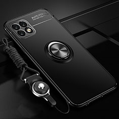 Huawei Enjoy 20 5G用極薄ソフトケース シリコンケース 耐衝撃 全面保護 アンド指輪 マグネット式 バンパー A01 ファーウェイ ブラック