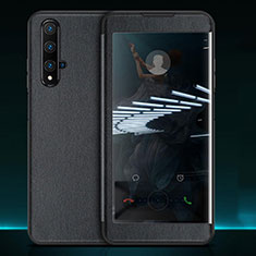 Huawei Honor 20S用手帳型 レザーケース スタンド カバー T05 ファーウェイ ブラック