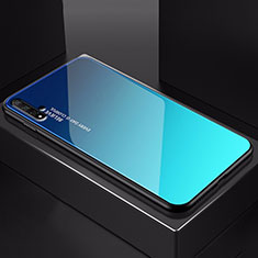 Huawei Honor 20S用ハイブリットバンパーケース プラスチック 鏡面 虹 グラデーション 勾配色 カバー H01 ファーウェイ ネイビー