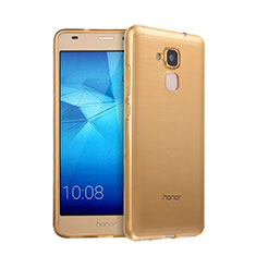 Huawei Honor 5C用極薄ソフトケース シリコンケース 耐衝撃 全面保護 クリア透明 ファーウェイ ゴールド