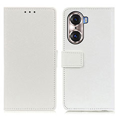 Huawei Honor 60 5G用手帳型 レザーケース スタンド カバー M08L ファーウェイ ホワイト