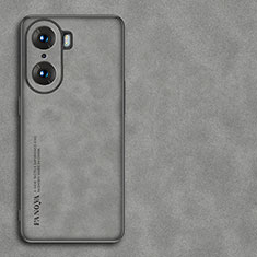 Huawei Honor 60 5G用ケース 高級感 手触り良いレザー柄 S01 ファーウェイ グレー