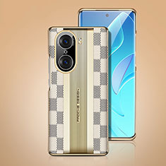 Huawei Honor 60 Pro 5G用ケース 高級感 手触り良いレザー柄 JB4 ファーウェイ ホワイト