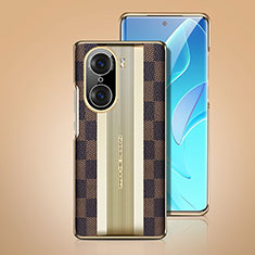 Huawei Honor 60 Pro 5G用ケース 高級感 手触り良いレザー柄 JB4 ファーウェイ ブラウン