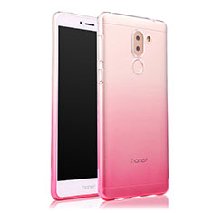 Huawei Honor 6X Pro用極薄ソフトケース グラデーション 勾配色 クリア透明 ファーウェイ ピンク